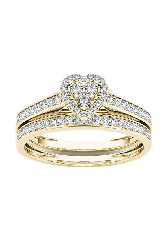 Rings for Women Couple Rings, Plated Alloy Inlaid Zircon Ring Wedding Band Silicon Rings Wedding Rings for Women (Gold,7)