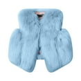 thumbnail image 1 of BAYAIXZ Toddler Faux Fur Vest Children Winter Casual Jackets Waistcoat Girls Faux Fleece Vest Thicken Warm Outwear Baby Girls Winter Coats (Light Blue,90), 1 of 6