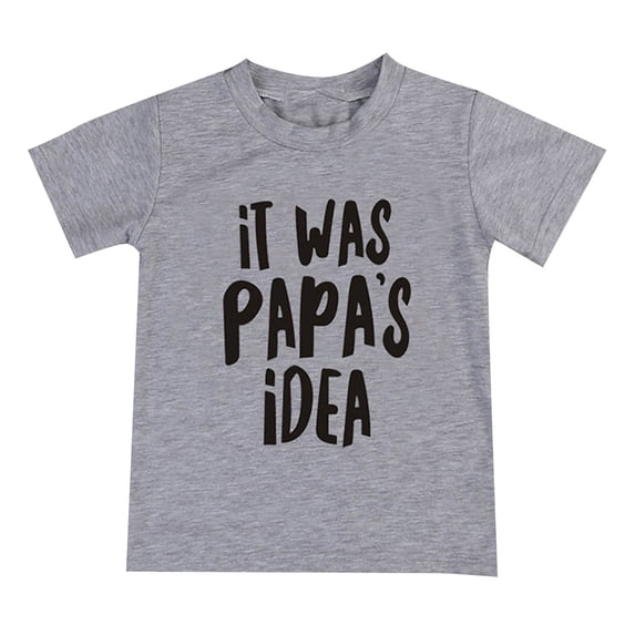 BAYAIXZ Toddler T-Shirt Kids Toddler Children Unisex Spring Summer Active Fashion Daily Daily Indoor Outdoor Print Short Sleeve Tops Tshirt Clothing Boy Tee (Gray1,8)