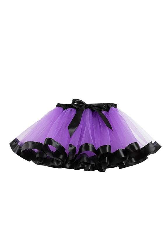 Toddler Tutu Skirt Kids Girls Halloween Dance Party Costume Cartoon Tulle Skirt Ballet Skirts Blue Tutu Skirt A Tutu Red White and Blue Tutu (Purple,L)