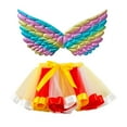 thumbnail image 1 of BAYAIXZ Tutu Dress for Girls Kids Girls Ballet Skirts Costume Party Rainbow Tulle Dance Skirt with Wing Outfits Blue Tutu Skirt Tutus for Girls Size 10-12 (Yellow,L), 1 of 4