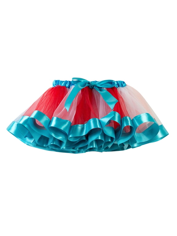 Tutu Skirt Kids Girls Ballet Skirts Costume Party Rainbow Tulle Dance Skirt orange Tutu Tutu Girls Tutu Skirts for Girls (Blue,XL)