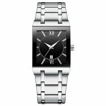 BAYAIXZ Watch Square Watches for Men and Women Stainless Steel Mens Square Watch With Date Analog Quartz Fashion Business Casual Wristwatch Men’S Watches (G,One Size)