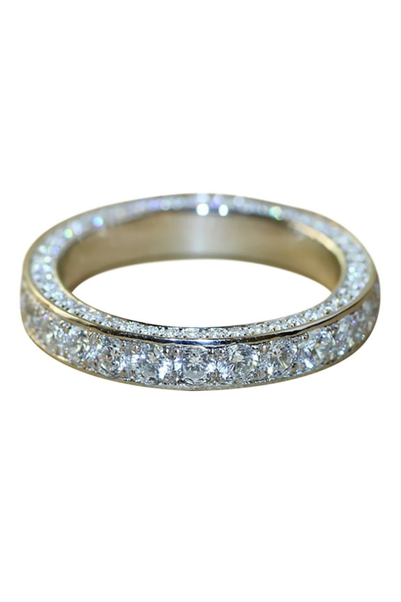 Wedding Bands Women Full Diamond Rings Ladies Rings Ladies Companion Rings Finger Rings Ladies Rings Classic Jewelry Girls Ladies Wedding Bands Ring Bands for Women (Silver,9)