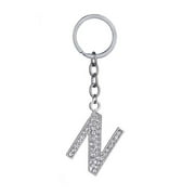 BAYAIXZ 26 Letters Key Ring Chain Unisex Keychain Fashion New Alphabet Keyring Gift (N,One Size)