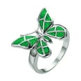 thumbnail image 1 of BAYAIXZ Wedding Rings for Woman Retro Color Butterfly Shape Zircon Rings Women Fashion Trend Full Butterfly Ring Ladies Jewelry Diamond Rings for Women Size 5 11 Womens Ring (Green,11), 1 of 3