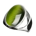 thumbnail image 1 of BAYAIXZ Womens Wedding Ring Stainless Steel Artificial Cat Eye Stone Ring Titanium Steel Ring Women Wedding Band Silicon Rings Ring Womens (Light Green,10), 1 of 5