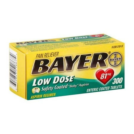 Bayer regimen tablets, adult low strength aspirin pain reliever, 81 mg - 300 ea