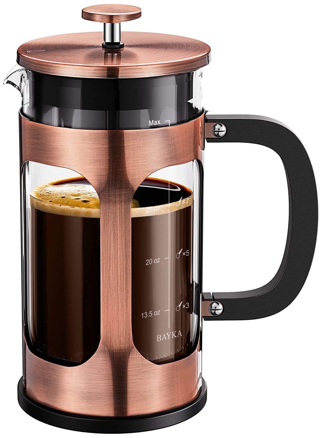 BAYKA French Coffee Press Maker, 34 Ounce, Glass & Stainless Steel