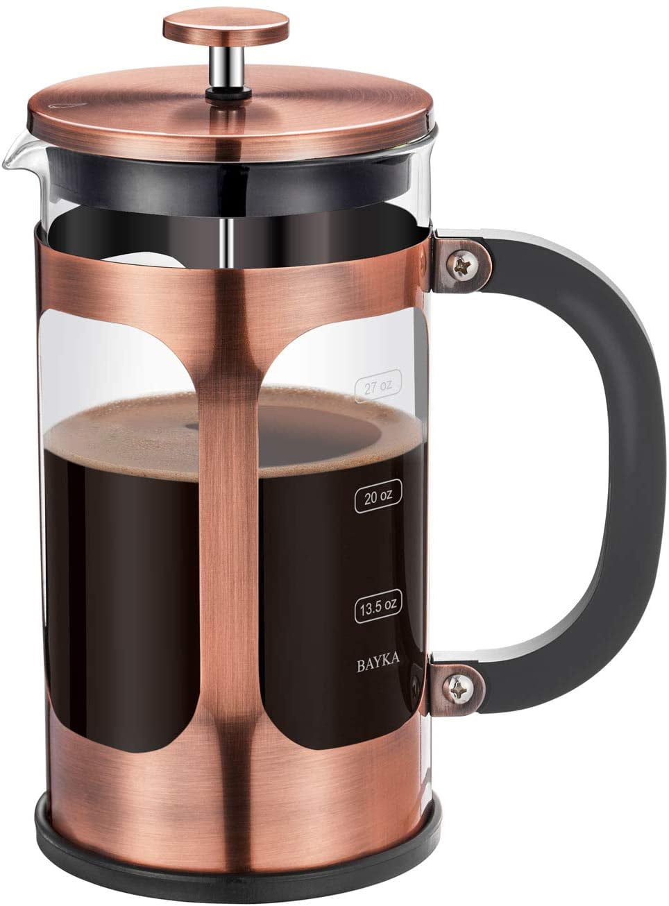 Floh French Press for Coffee & Tea in Rose Gold Copper - 34 Oz Insulated  Stainless Steel Coffee Maker