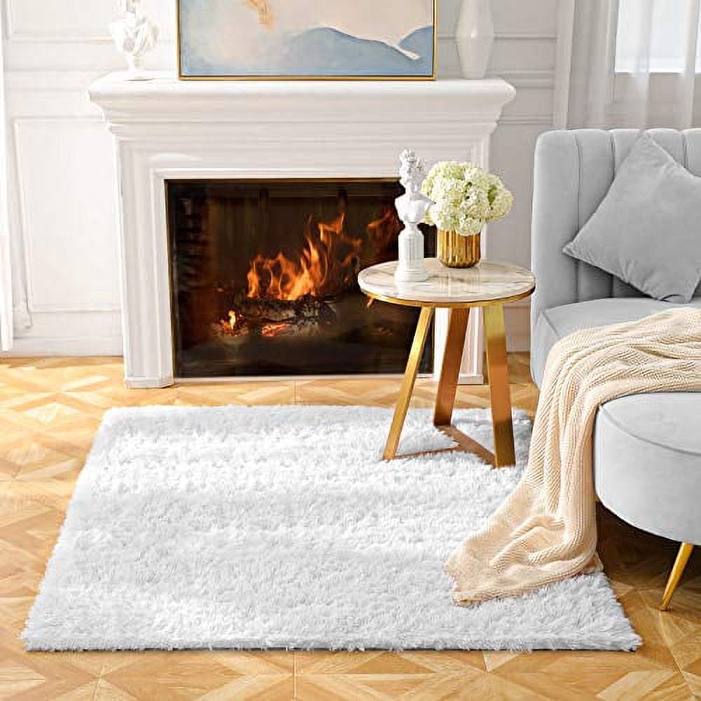 BAYKA Large Living Room Bed Resistant Fluffy Rug, Machine Washable, Non ...