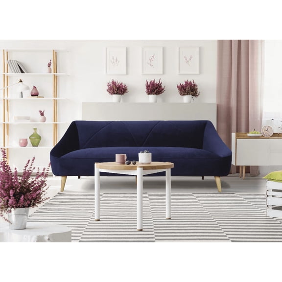 BAYLEE SOFA - 1-Piece with Solid Wood Frame and Midnight Blue Fabric - Daily Family Use