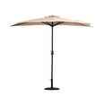 thumbnail image 1 of BAYSHORE 9 Ft Half Umbrella with Resin Concrete Base Included for Oudoor Patio, Beige, 1 of 8