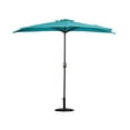 thumbnail image 1 of BAYSHORE 9 Ft Half Umbrella with Resin Concrete Base Included for Oudoor Patio, Turquoise, 1 of 15