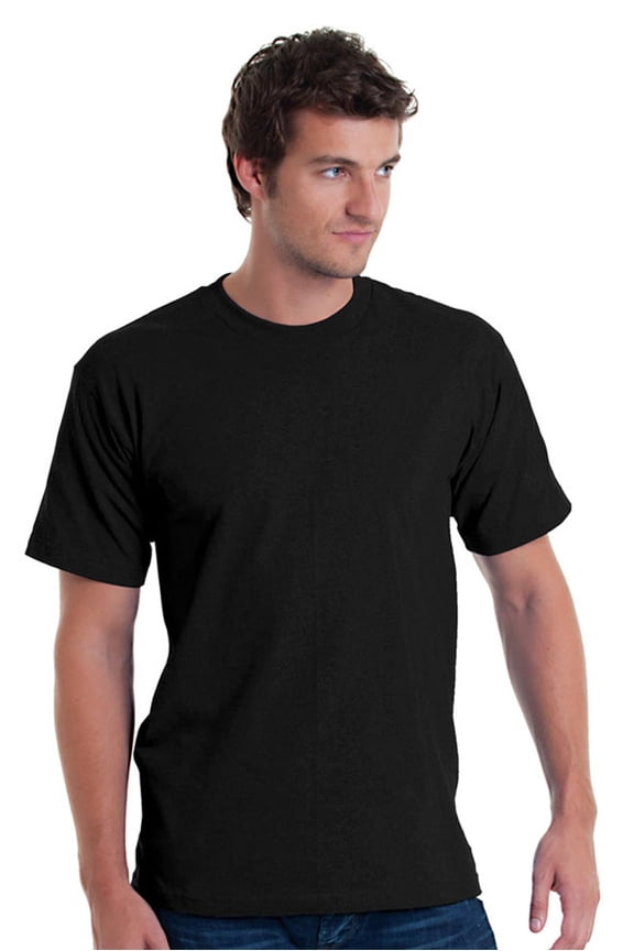 BA5040 ADULT 5.4 OZ., 100% COTTON TSHIRT, BLACK, M, Pack Of 5, Mens T-Shirts