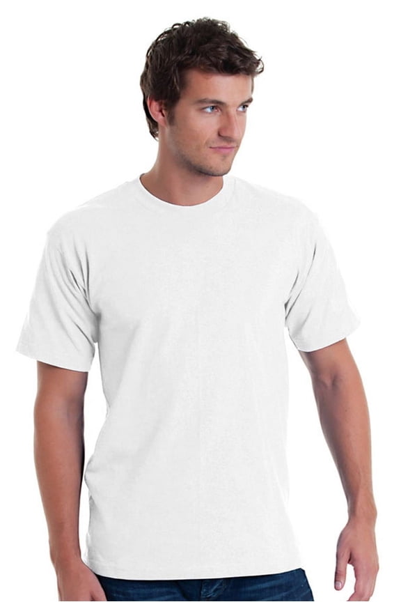 BA5040 ADULT 5.4 OZ., 100% COTTON TSHIRT, WHITE, 2X, Pack Of 3, Mens T-Shirts