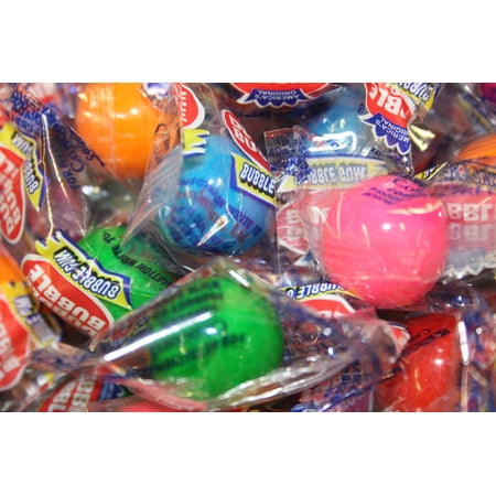 BAYSIDE CANDY GUMBALLS ASSORTED FLAVORS WRAPPED BUBBLE GUM 25mm or 1 inch, 2LBS
