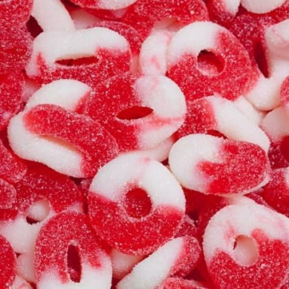 BAYSIDE CANDY GUMMY CHERRY RINGS, 2LBS