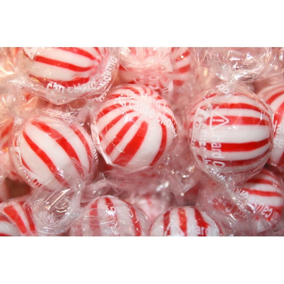 BAYSIDE CANDY PEPPERMINT JUMBO MINT BALLS HARD CANDY, 5LBS