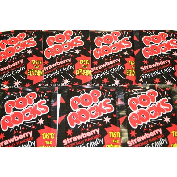 BAYSIDE CANDY POP ROCKS STRAWBERRY, PACK OF 12 POP ROCKS