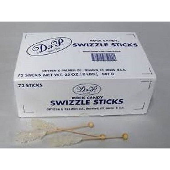 BAYSIDE CANDY ROCK CANDY SWIZZLE STICKS WHITE, 72 PIECES!!!
