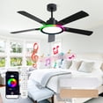 thumbnail image 1 of BAYSQUIRREL 52" Ceiling Fans with Lights,Bluetooth Speaker,6-Speed Reversible Motor,Full-Spectrum & Edge Ambient Lighting, Remote Control, 1 of 9