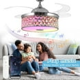 thumbnail image 1 of Retractable Crystal Ceiling Fan with Light and Remote/APP Control, Bluetooth Ceiling Fan with Speaker, RGB-LED Light 6 Speeds Reversible Blades,Flush Mount Chandelier Ceiling Fan, 1 of 6