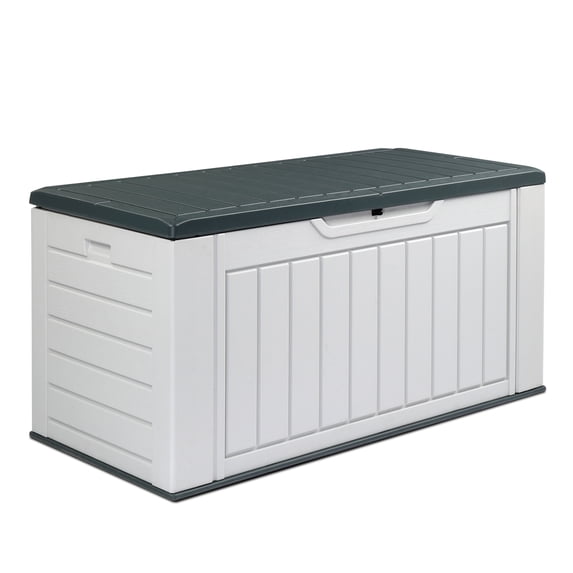 BAYUELSWU 158 Gallon Outdoor Storage Box, Deck Box Lockable Large Resin Deck Box Waterproof for Garden Tools, Supplies, Toys