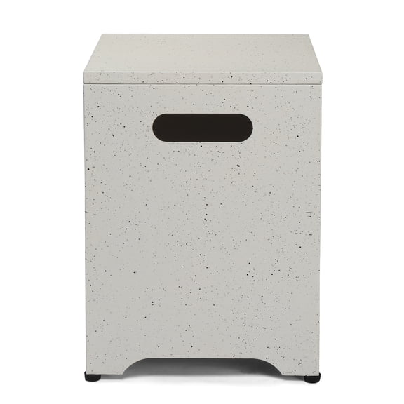 BAYUELSWU 21Lb Propane Tank Cover & Side Table, Square Propane Tank Cover Table, Propane Tank Storage Box Hideaway Design for Patio & Deck (Imitation marble)