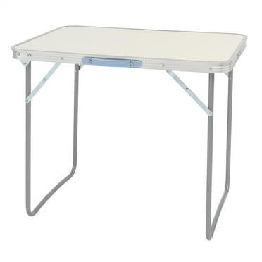 BAYUELSWU Camping Table 2Ft Small Folding Table Aluminum Fold Up Lightweight Table for Picnic Beach BBQ Cooking (White)