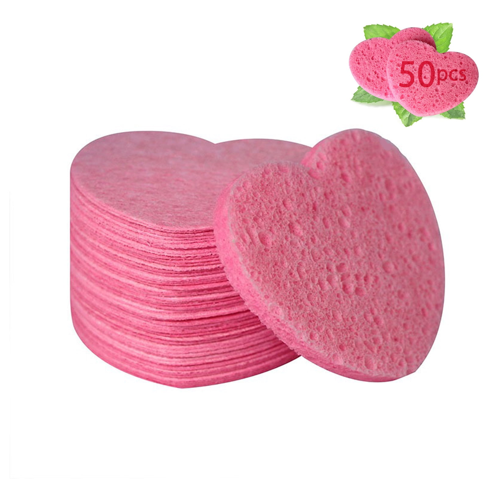 BAYUELSWU Compressed Facial Sponges Heart Shape Facial Sponges for ...