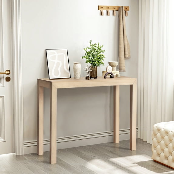 BAYUELSWU Console Table 46" Pinewood Entryway Table, Console Entrance Table, Narrow Sofa Table for Living Room, Bedroom, Entryway, Hallway (Natural Wood)