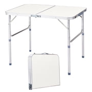 BAYUELSWU Foldable Camping Table, 3Ft Small Portable Lightweight Aluminum Fold Up Table for Indoor Outdoor, Picnic, Beach, BBQ White
