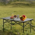 thumbnail image 1 of BAYUELSWU Folding Camping Table, Ultralight Collapsible Table, Portable Picnic Table with Storage Bag for Travel, Hiking, Backyard, BBQ, Party (Black, 37x20 in), 1 of 7