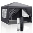 thumbnail image 1 of BAYUELSWU Pop-up Canopy Tent 10 x10 Ft Carpas para Patio Two Doors & Two Windows Practical Waterproof Right-Angle Folding Tent for Camping, Patio, Party, Backyard （Dark Gray), 1 of 9