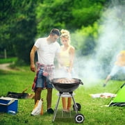 BAYUELSWU Portable Charcoal Grill with Wheels, 18  Kettle Charcoal BBQ Grill, Round Barbecue Grill Bowl with Cover for Outdoor, Party, Camping, Picnic Black