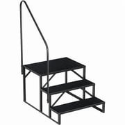BAYUELSWU RV Steps with Handrail, 3 Step RV Stairs 660 lbs Load Capacity, Ladder Hot Tub Steps with Handrail, Step Ladder with Anti-Slip Panel for Reaching and Getting High