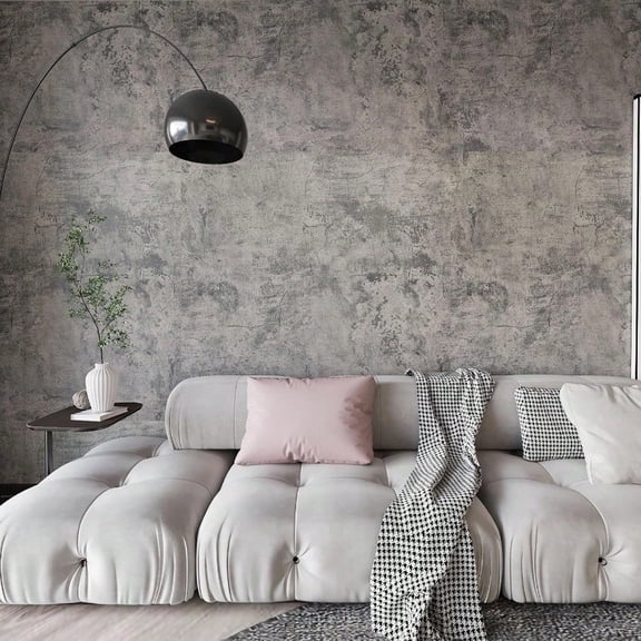 BAYYA Concrete Wallpaper Peel and Stick Grey/Brown/Beige Cement Contact Paper 15.8x591 Industrial Style Self Adhesive Waterproof Removable Wall Covering Vinyl Film Furniture Stickers for Wall