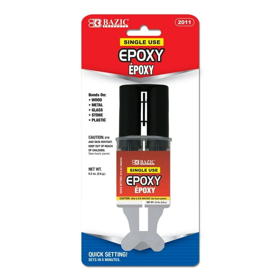BAZIC 0.2 oz (5.6g) Quick Setting Epoxy Glue w/ Syringe Applicator [2011]