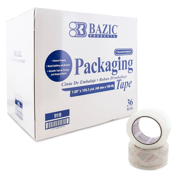 Bazic Transparent Clear Tape Refill 1.88" x 109.3 yds. Clear 36 Rolls/Pack (BAZ918)