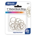 thumbnail image 1 of BAZIC 1" Metal Book Rings (12/Pack), 1-Pack [211], 1 of 7