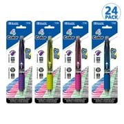 BAZIC 2-In-1 Mechanical Pencil 4-Color Ballpoint Pen w/ Soft Grip, 24-Pack