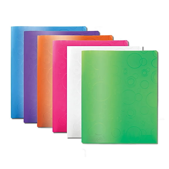 BAZIC 2 Pockets Poly Folder, Bubble Portfolio Document Folders, 48-Pack