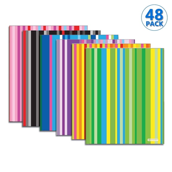 BAZIC Striped Poly 2-Pocket Folder
