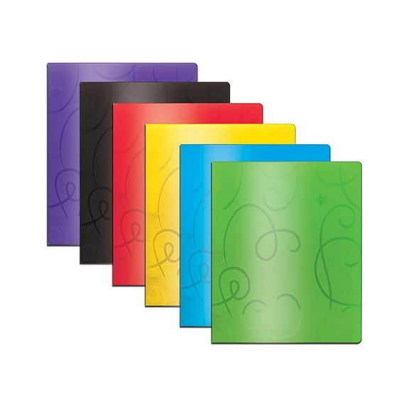 BAZIC Swirl Embossed Poly 2-Pocket Folder