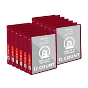 BAZIC 3 Ring Binder 1/2" Economy View Binders Burgundy, Hold 100 Sheets, 12-Count