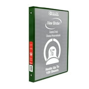 BAZIC 3 Ring Binder 1/2" Economy View Binders Green, Hold 100 Sheets, 1-Count