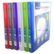 BAZIC 3 Ring Binder 1/2" Poly Presentation View Binders, 100 Sheets, 6-Count