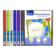 BAZIC 3 Ring Binder 1/2" Poly Presentation View Binders, 100 Sheets, 6-Count