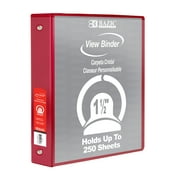 BAZIC 3 Ring Binder 1.5" Economy View Binders Red, Hold 280 Sheets, 1-Count